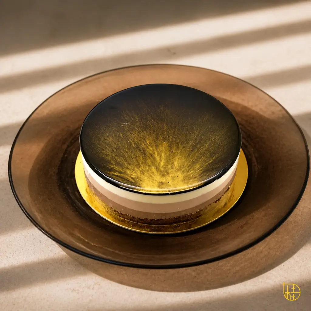 Bavarois aux trois chocolats, base de gâteau sur mesure
